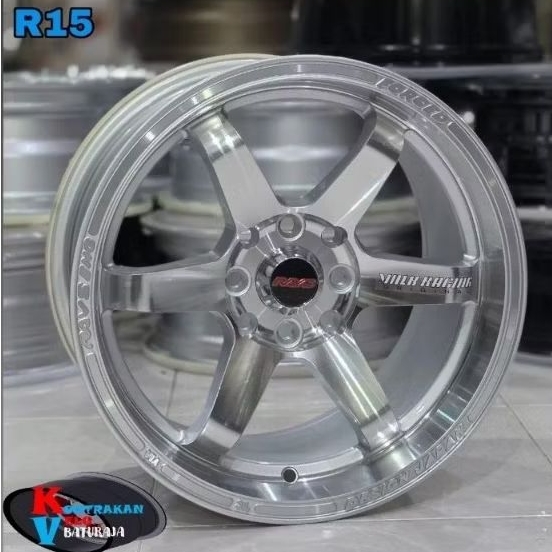 Velg Volk Rays TE37 Saga Full Polish R15 ( AGYA AYLA CALYA SIGRA JAZZ YARIS BRIO AVANZA XENIA DLL)