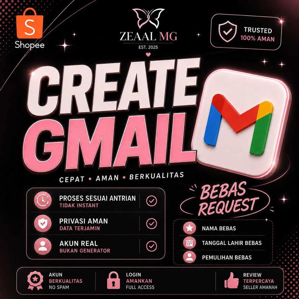 CREATE GMAIL FRESH by ZEAAL MG | jasa buzzer | create email termurah | create gmail termurah