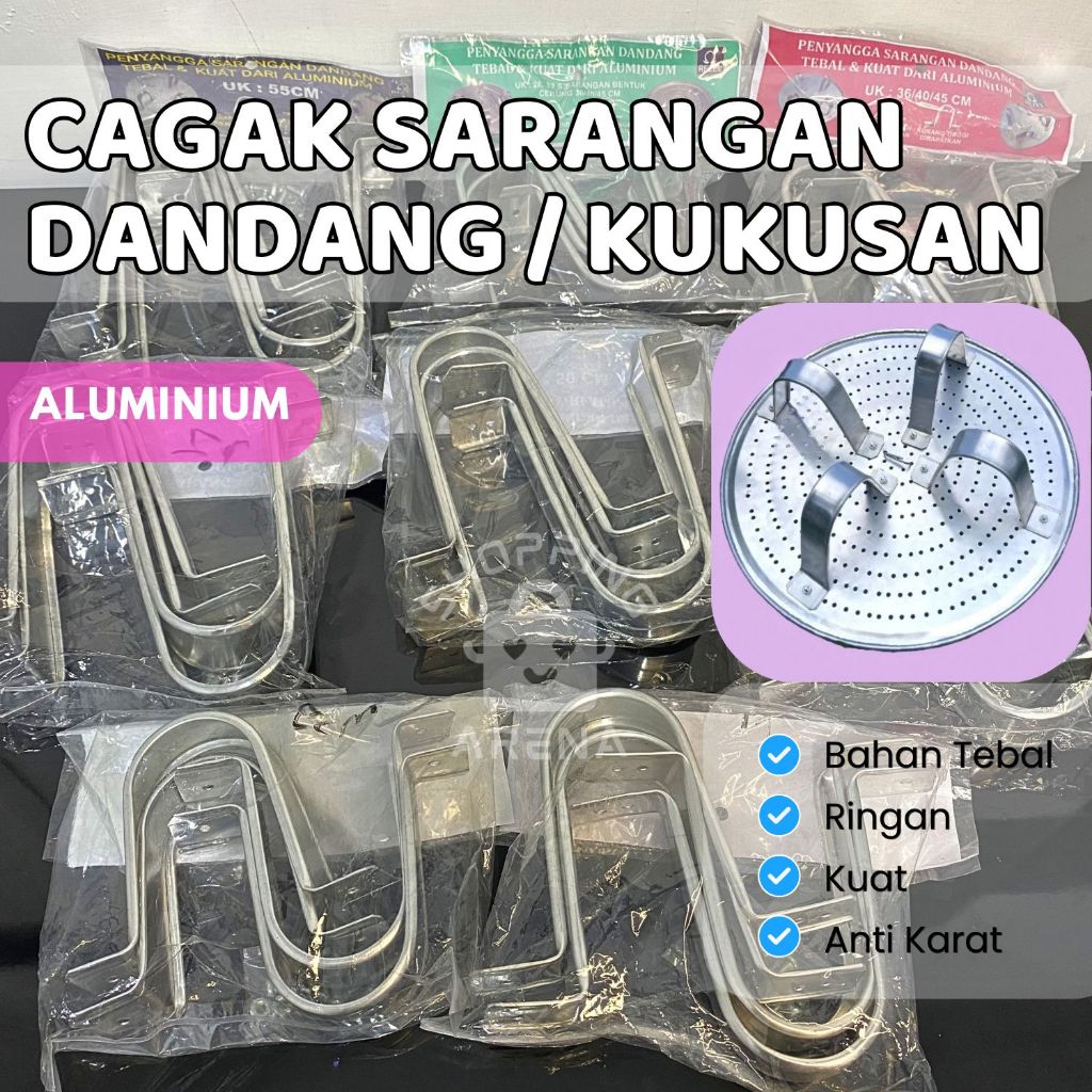 SET Cagak Sarangan Kukusan ALUMINIUM Penyangga Dandang Tebal Kuat Ringan Berbagai Ukuran Sangga Dand