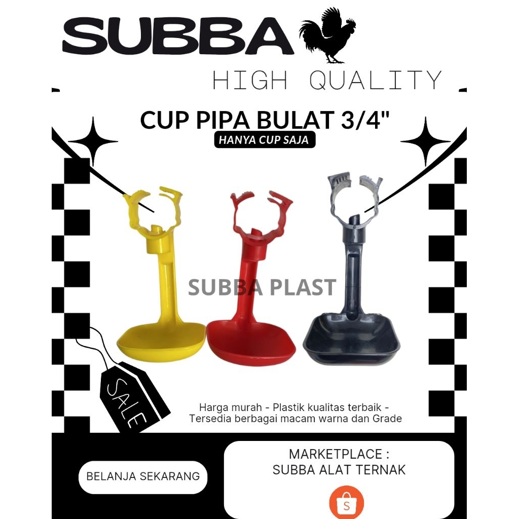 Cup Nipple Broiler - Niple Ayam pipa bulat - Tempat Minum Ayam Broiler