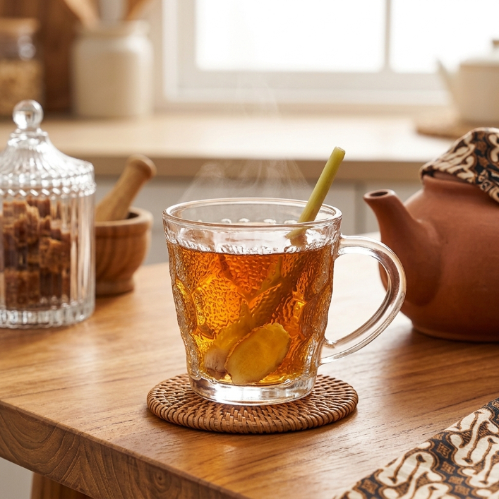 Mug Kaca Motif Palu Tebal, Bebas Timbal Anti Panas, Bisa Microwave, Stok Indonesia