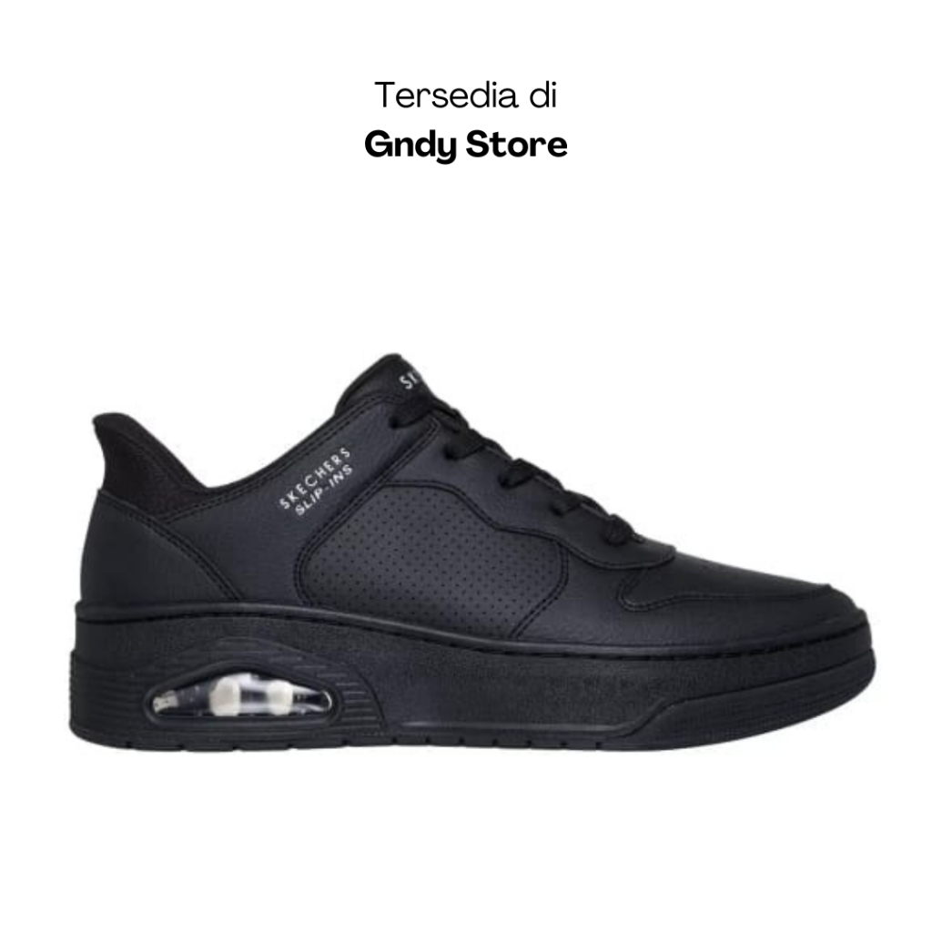 Sepatu Sneakers Pria Skechers Uno Court Acacia 183151/BBK Full Black Men