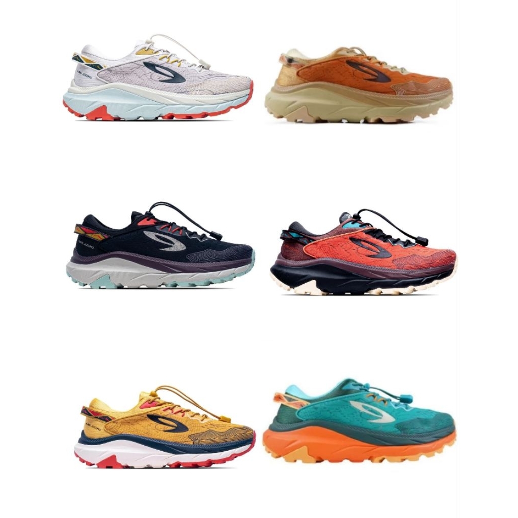 910 nineteen sepatu trail running original terbaru YUZA MARS JEZERO Merah Bata Hitam/ Coklat Tan/Ora