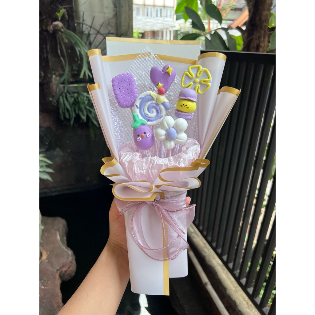 Buket clay | Custom clay bouquet | Buket wisuda | Gift birthday | Clay bouquet flowers | Graduation 