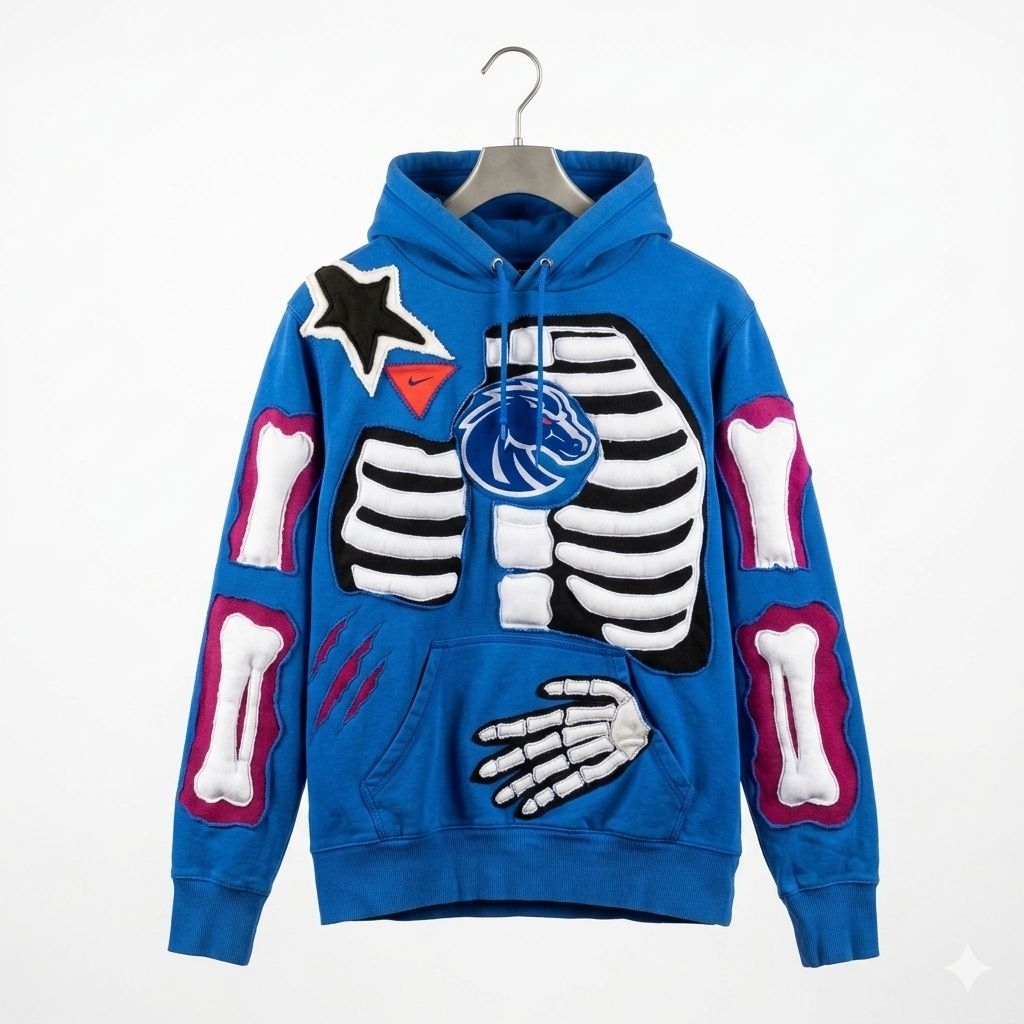 HOODIE NIKE REWORK BLUE BIGLOGO