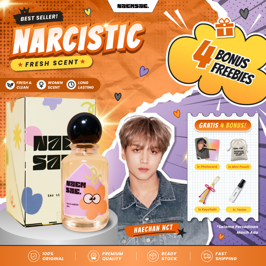 [BONUS 4 FREEBIES] Parfum Haechan NCT "NARCISTIC" By Naemsae - Aroma Calm Clean & Sensual