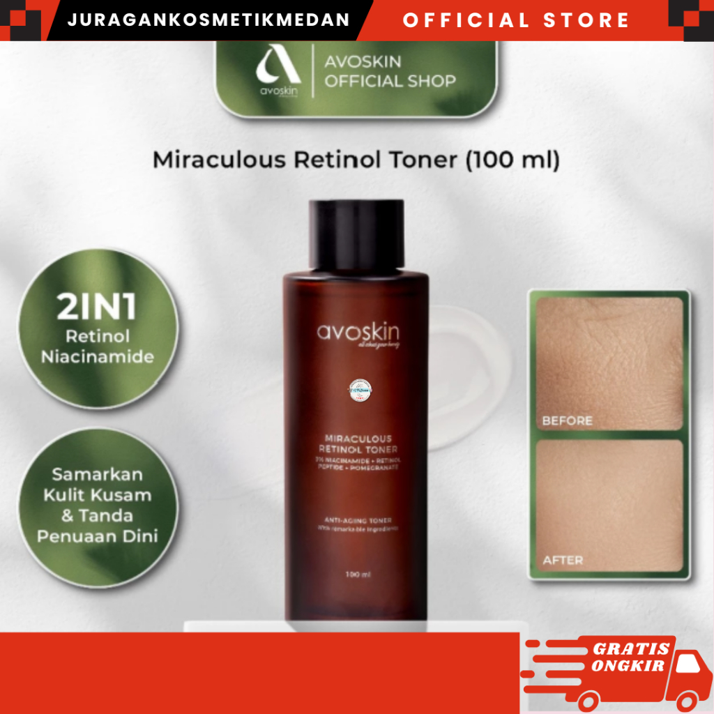 Avoskin Miraculous Retinol Toner 100ml AVOSKIN miraculous RETINOL AMPOULE 30ml AVOSKIN RETINOL TONER