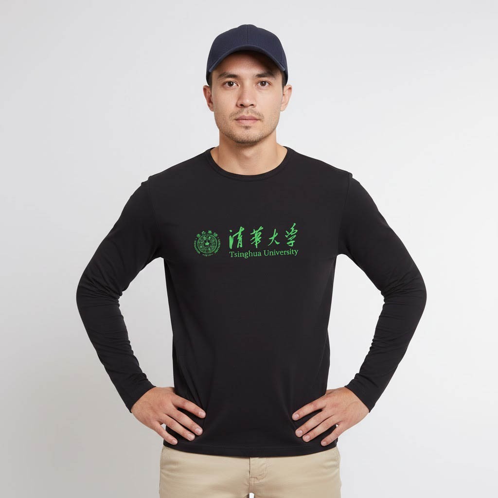 Long t-shirt Tsinghua University china Premium Cotton Combad baju kaos Lengan Panjang Clothing