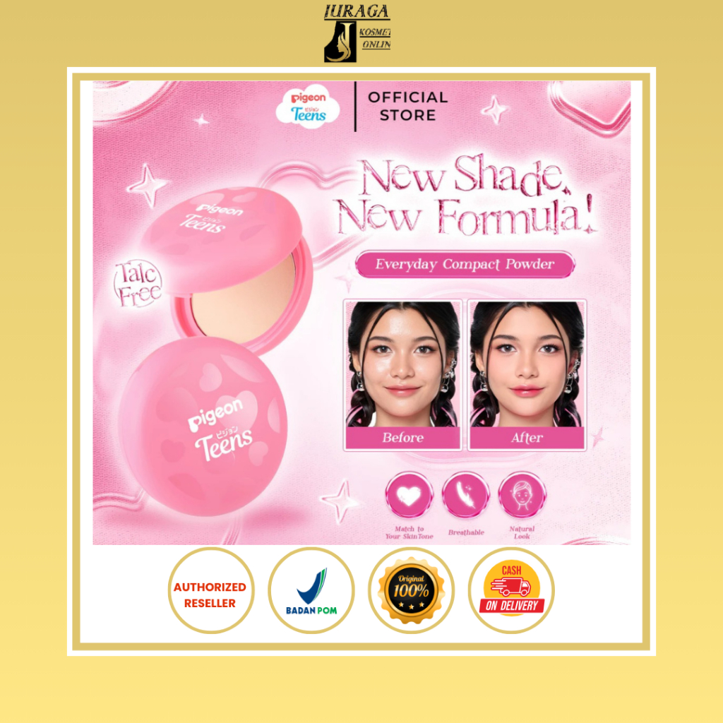 Pigeon Teens (BARU PINK) Everyday Compact Powder - Bedak Padat Remaja