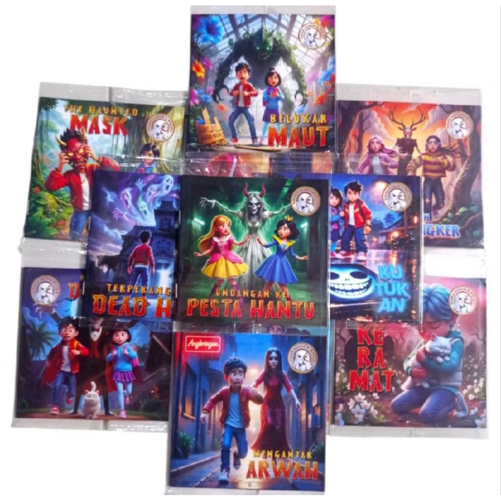 paket 5-10pcs komik Besar tebal horor buku cerita misteri 1pack isi 5-10pcs komik