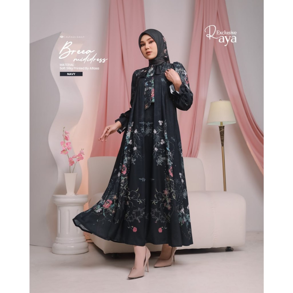 GAMIS KONDANGAN PREMIUM BREEA MIDI DRESS RAYA EXCLUSIVE - ALFASA DAILY