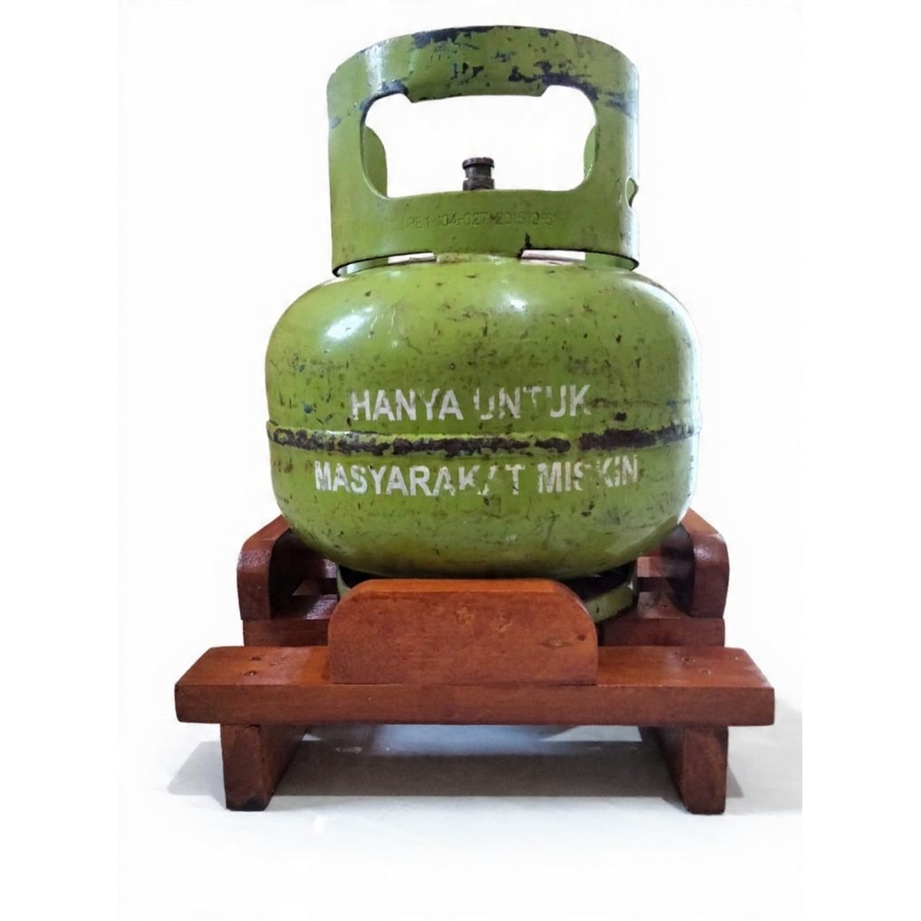 ALAS TABUNG GAS LPG MELON 3KG BAHAN KAYU KOKOH AESINTENTHIK