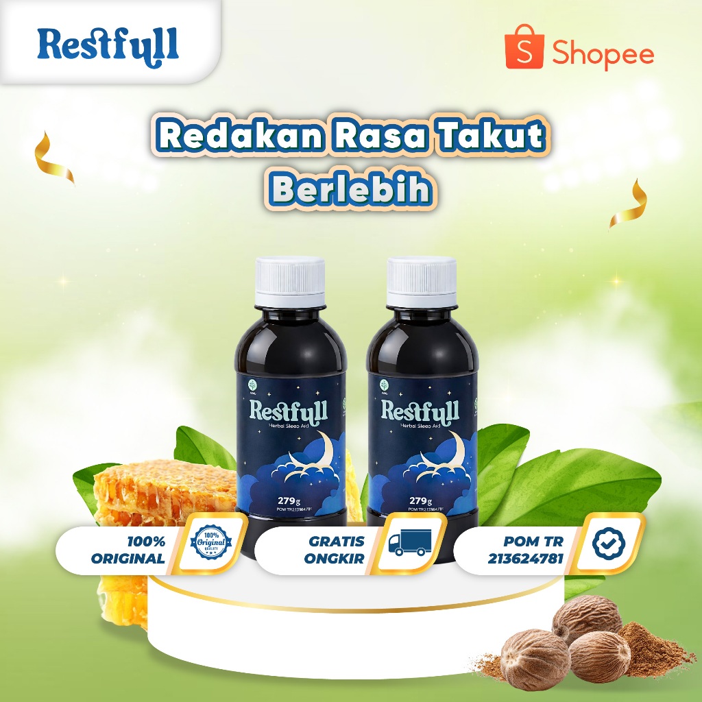 Solusi Redakan Rasa Takut Berlebihan - 2 Botol Restfull Anxiety - Ekstrak Akar Valerian dan Ekstrak 