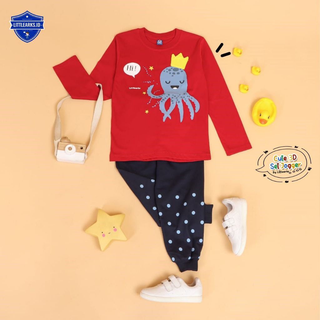 Cute 3D Set Jogger by LittleArks / Baju Tidur Anak / Piyama Anak