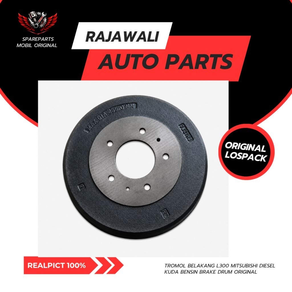TROMOL BELAKANG L300 MITSUBISHI DIESEL KUDA BENSIN BRAKE DRUM ORIGINAL