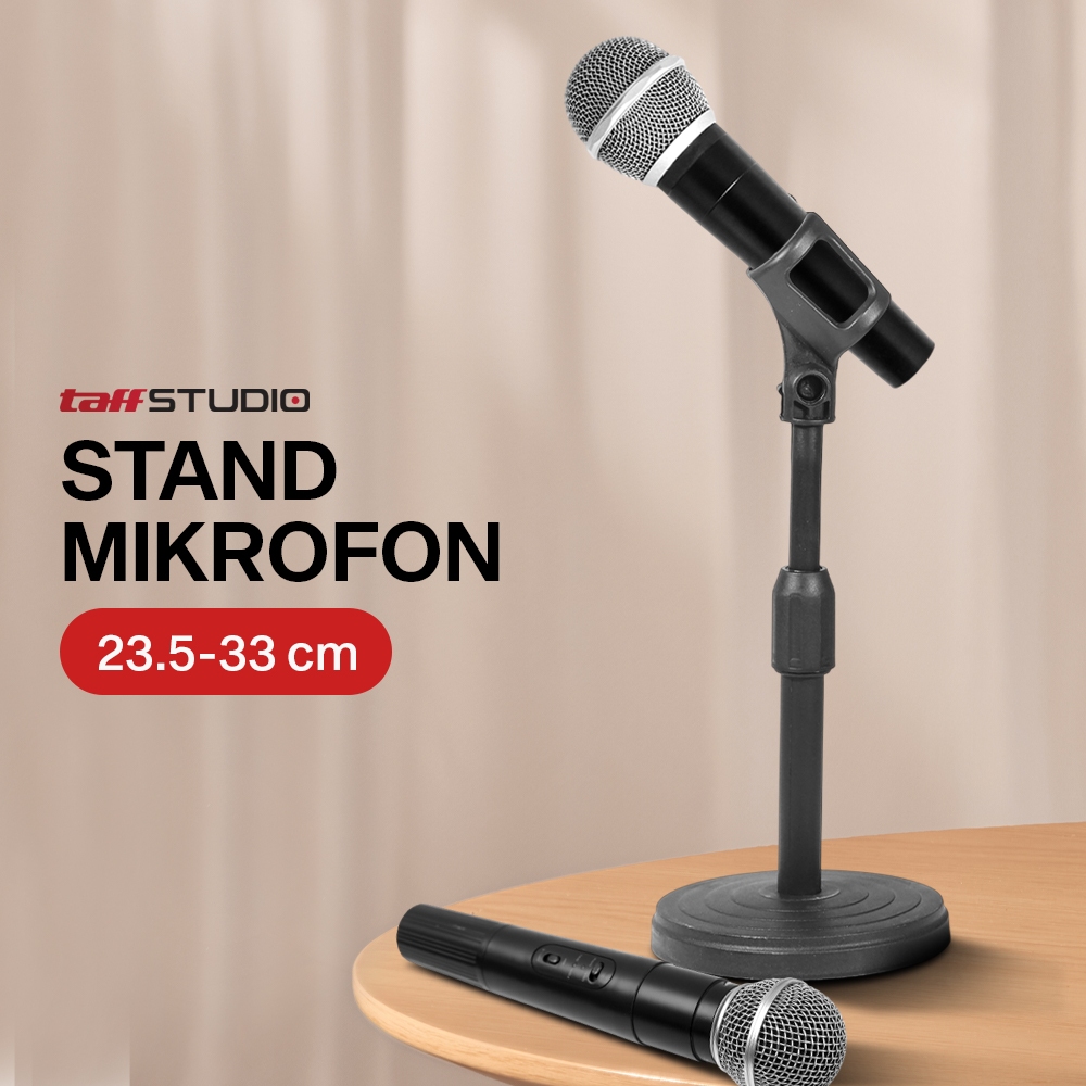 Stand Mic Meja Holder Microphone Dudukan Tripod Tiang Penyangga Mikrofon Podium Podcast
