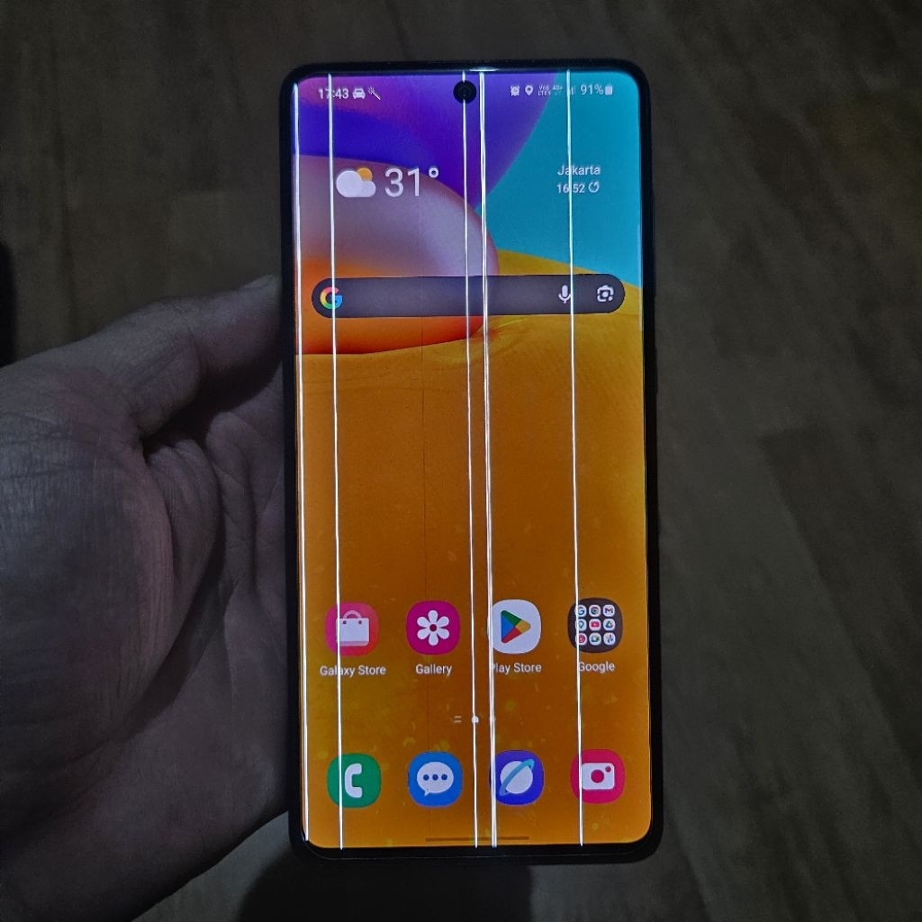 LCD + FRAME SAMSUNG A71 ori cabutan minus garis