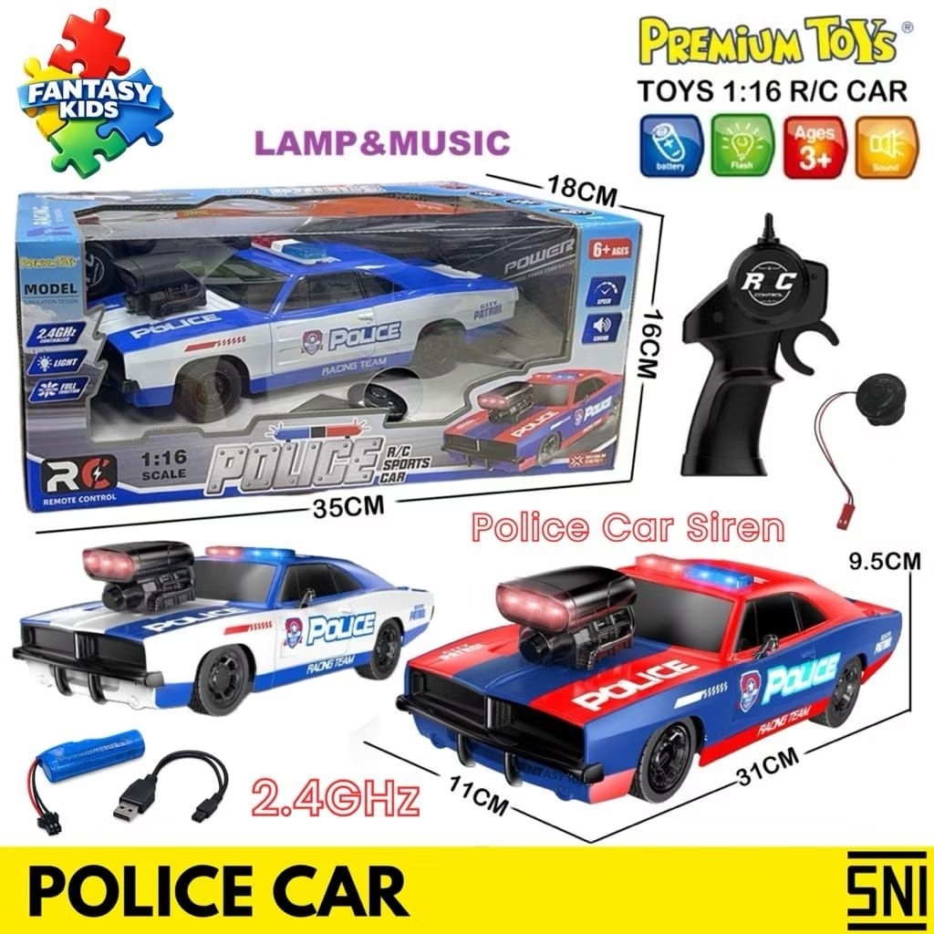 712 mobil RC polisi remote control suara lampu sirine