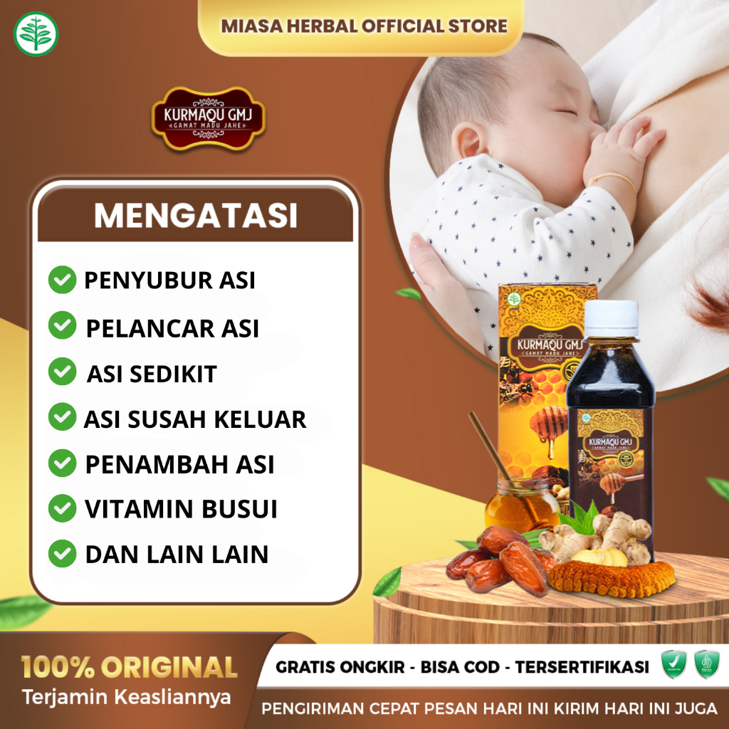 Kurmaqu GMJ - Obat Pelancar ASI Vitamin Ibu Menyusui Penambah ASI Pelancar ASI Booster Penambah Air 