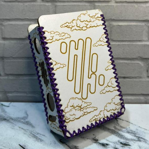 Cover Case For R234 Sintetis Putih Cloud Pattern Bng Ungu Leather