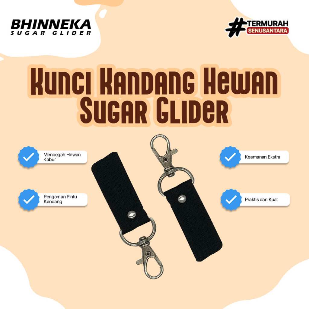 Kunci Kandang Hewan Sugar Glider, Burung Hias, Tupai Terbang