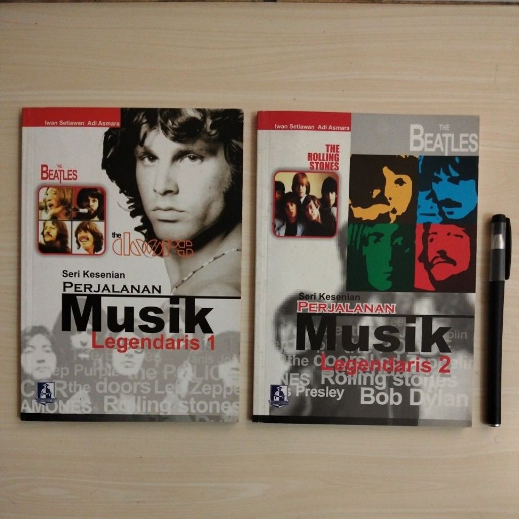 2 BUKU SERI KESENIAN PERJALANAN MUSIK LEGENDARIS 1 & 2 - OLEH IWAN SETIAWAN & ADI ASMARA - PENERBIT 