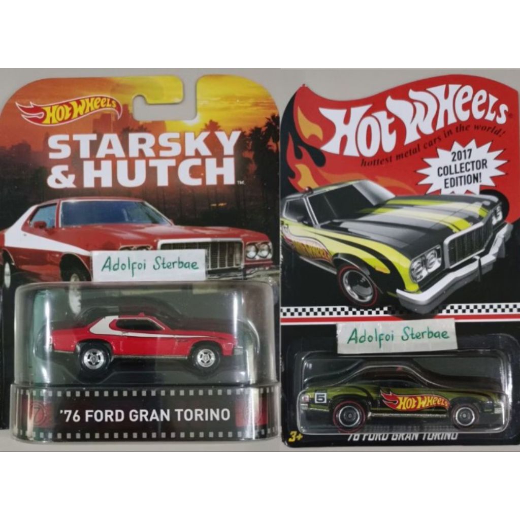 hotwheel hot wheels premium '76 ford gran torino edisi starsky & hutch real riders ban karet 2017 co