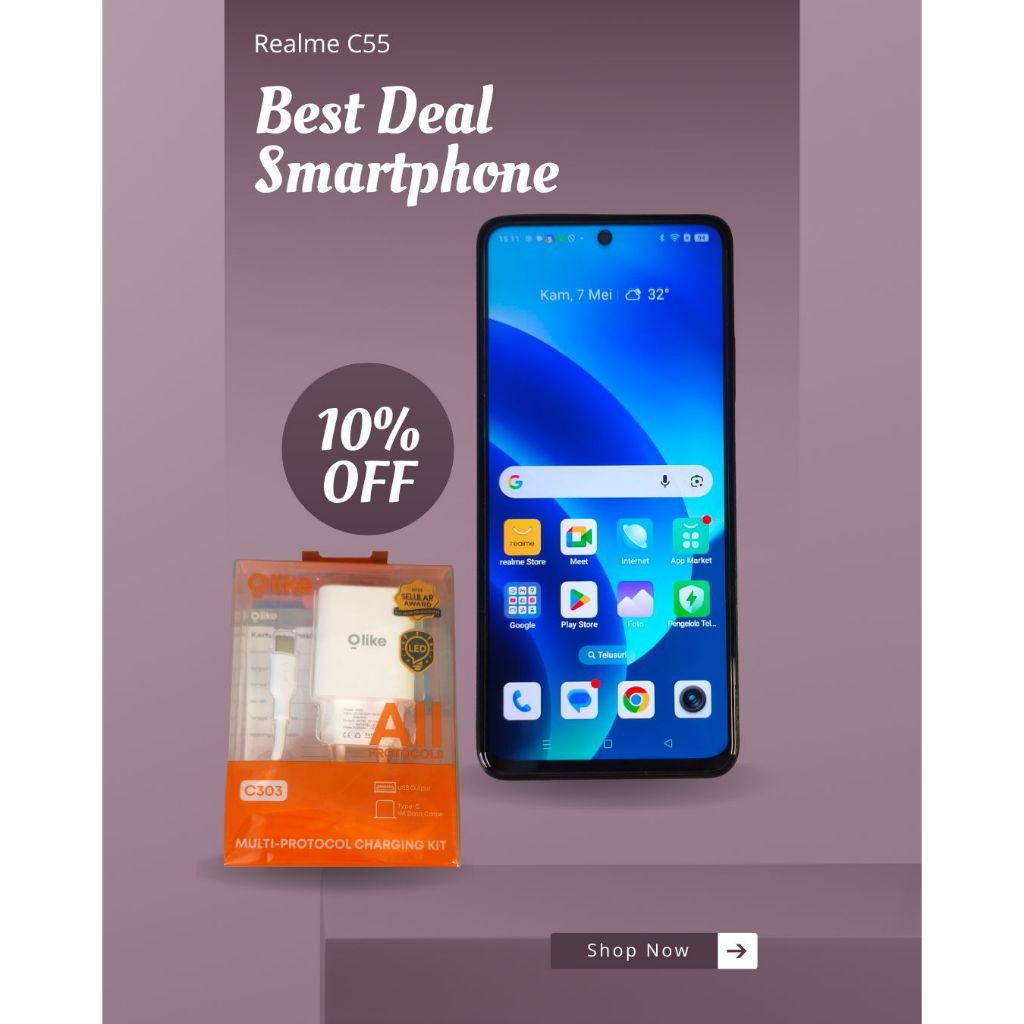 Realme C55 Second Likenew Ram 8 Internal 256