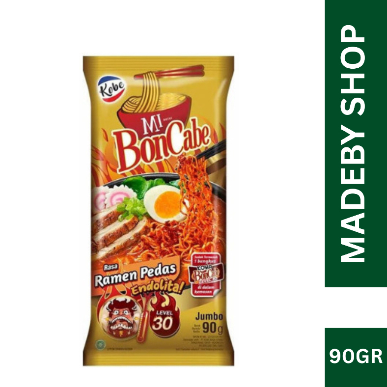 Mie Boncabe Rasa Ramen Pedas Endolita Leval 30 / Mi Boncabe Lev 30 Rasa Ramen  90Gr