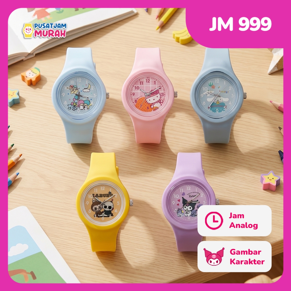 Jam Tangan Anak Perempuan Karakter Cewek 999 - Jam Anak Perempuan Analog Imut, Lucu, Menggemaskan