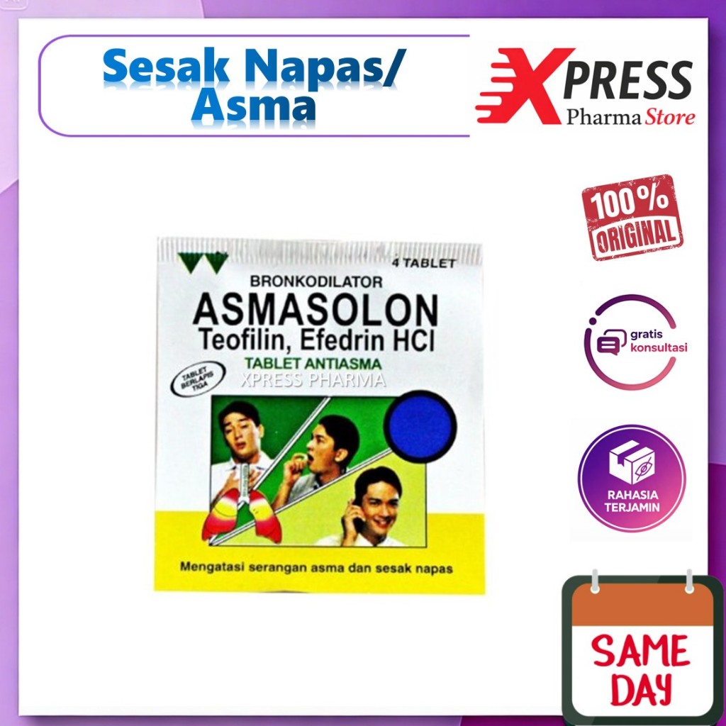 XPRESS  ASMASOLON STRIP Obat Sesak Napas Asma Solon Asthma Tablet Solon AsthmaSolon AshmaSolon Astma
