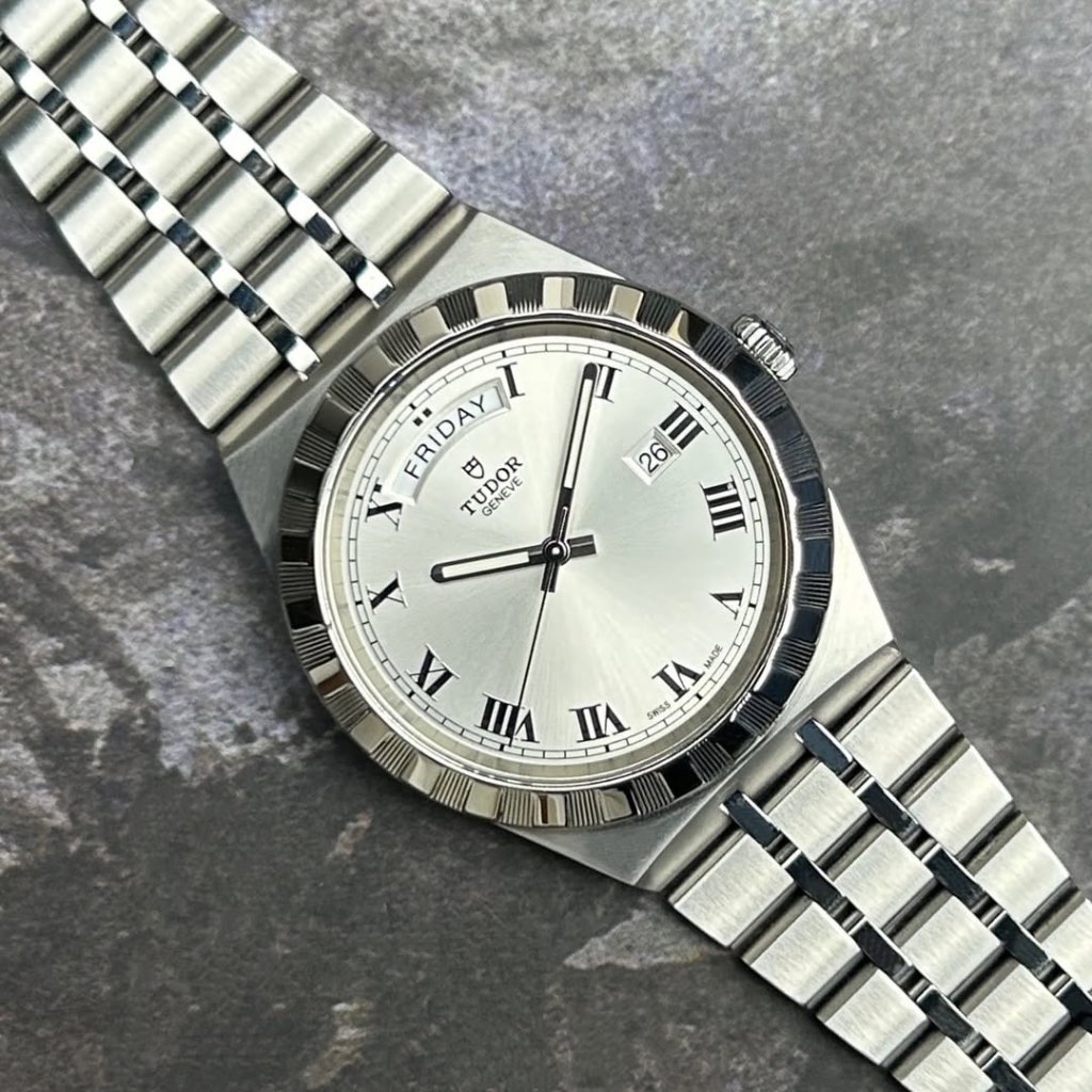 Tudor Royal 41 mm Silver White Blue Salmon Diamond MOP Automatic Men Ladies Watch M28600-0001 M28500
