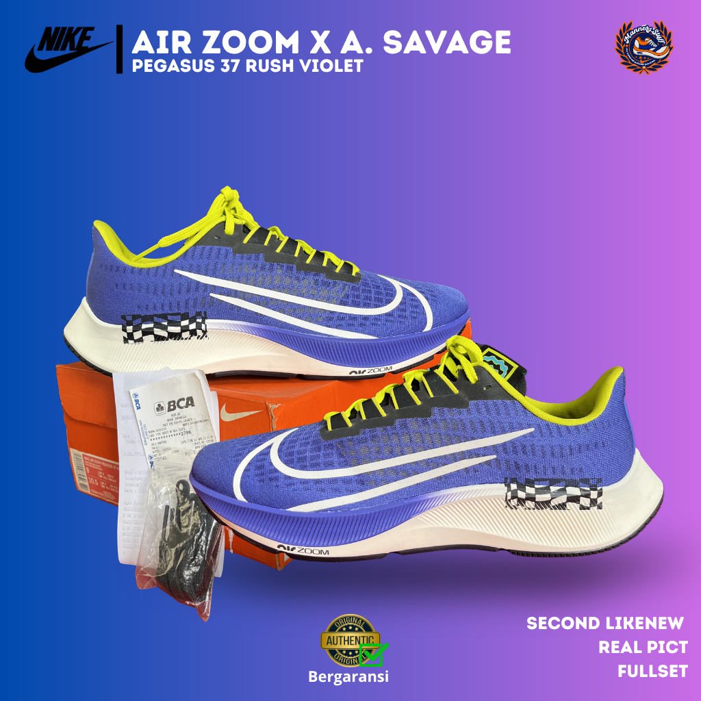 Sepatu Nike Air Zoom Pegasus 37 Rush Violet X A. Savage