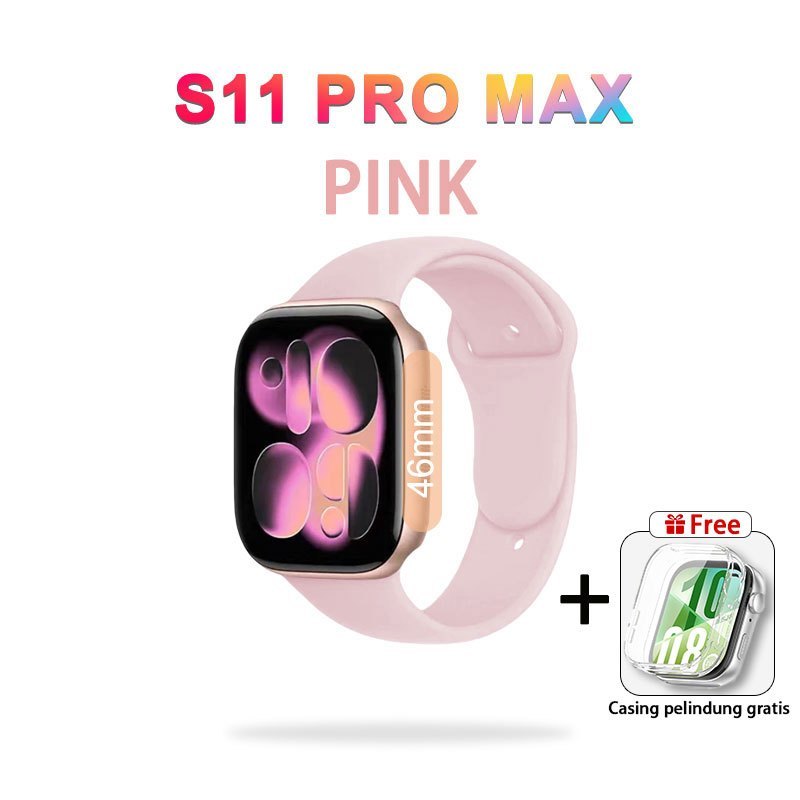 Jam Tangan Pintar Samsung S10 Pro Max Pink - Tahan Air, Panggilan Bluetooth, Tampilan HD