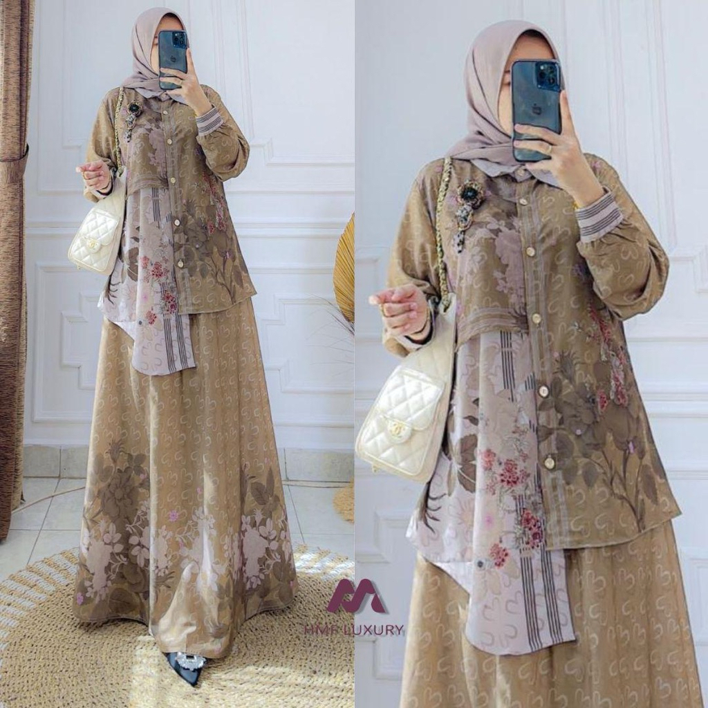 Ready Gamis Lebaran Terbaru Original HMF LUXURY Dress Premium Terbaik