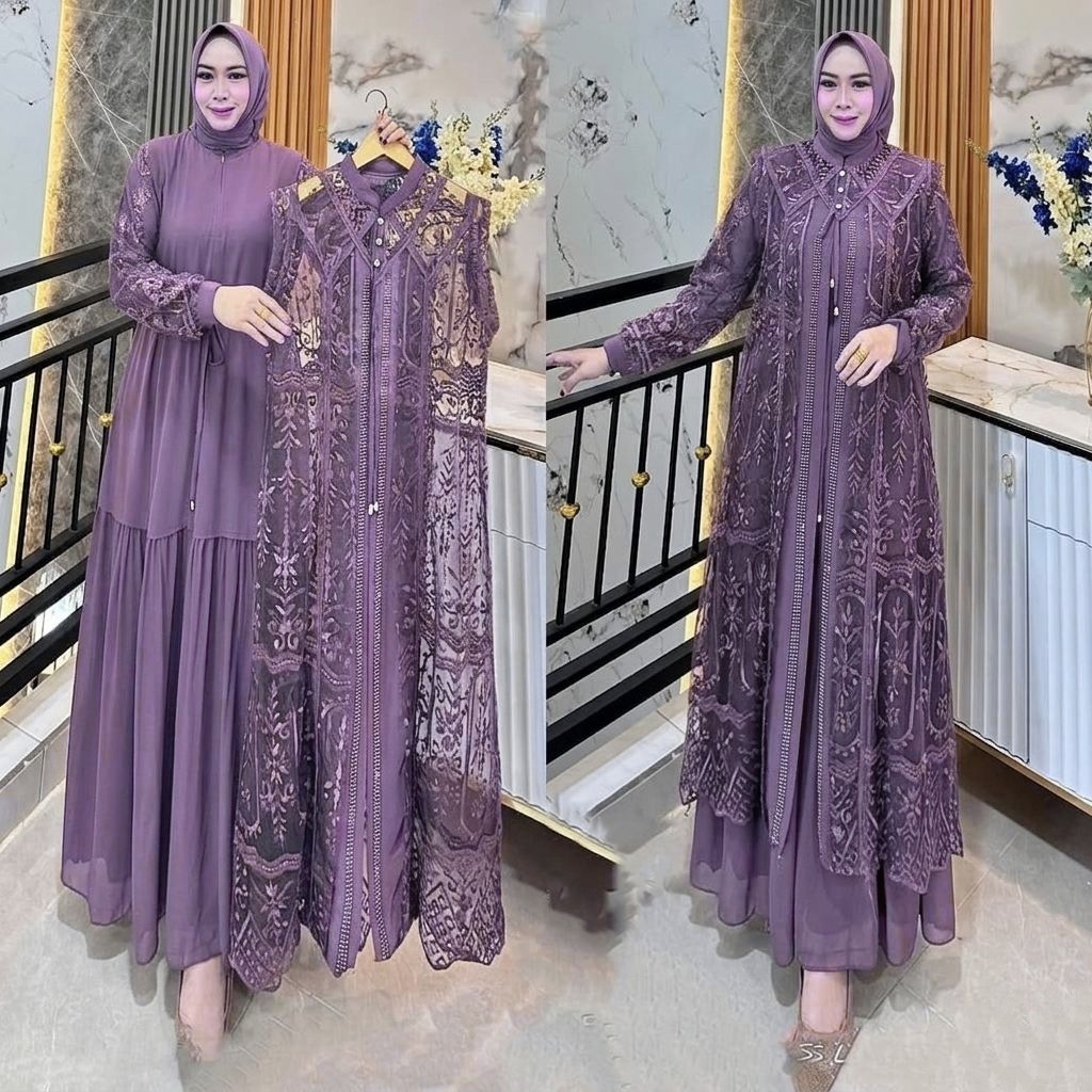NDY.ID Selena Gamis Kondangan Mewah Elegan Gamis Remaja Dewasa Terbaru Gamis Abaya 2026 Ceruty Babyd