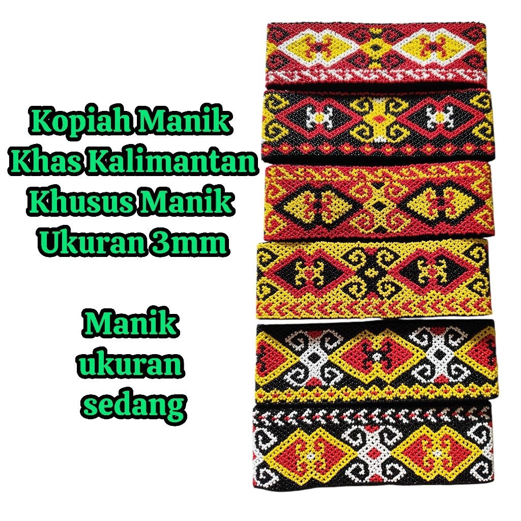 Kopiah manik dayak / peci manik dayak Kalimantan / peci songkok manik manik / aksesoris dayak / kera