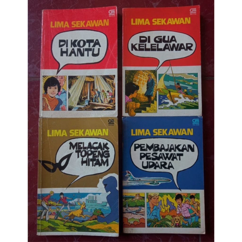 Paket novel seri Lima Sekawan (Di kota hantu + Di gua kelelawar+ Melacak topeng hitam + Pembajakan P