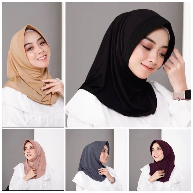 Hijab Sport Sporty Jersey/Bergo Sekolah/Hijab Instan/Bahan Jersey