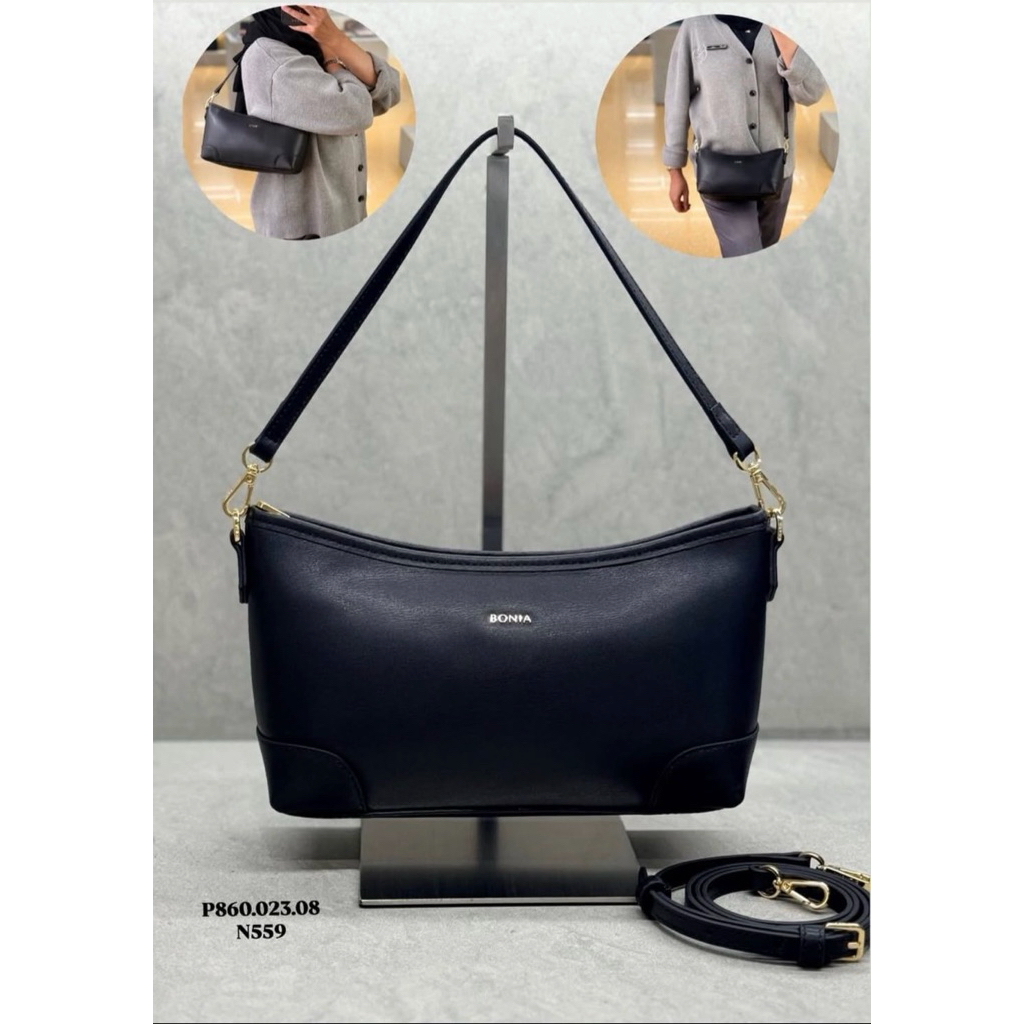 READY STOCK tas bonia original sling shoulder bag sampan - hitam