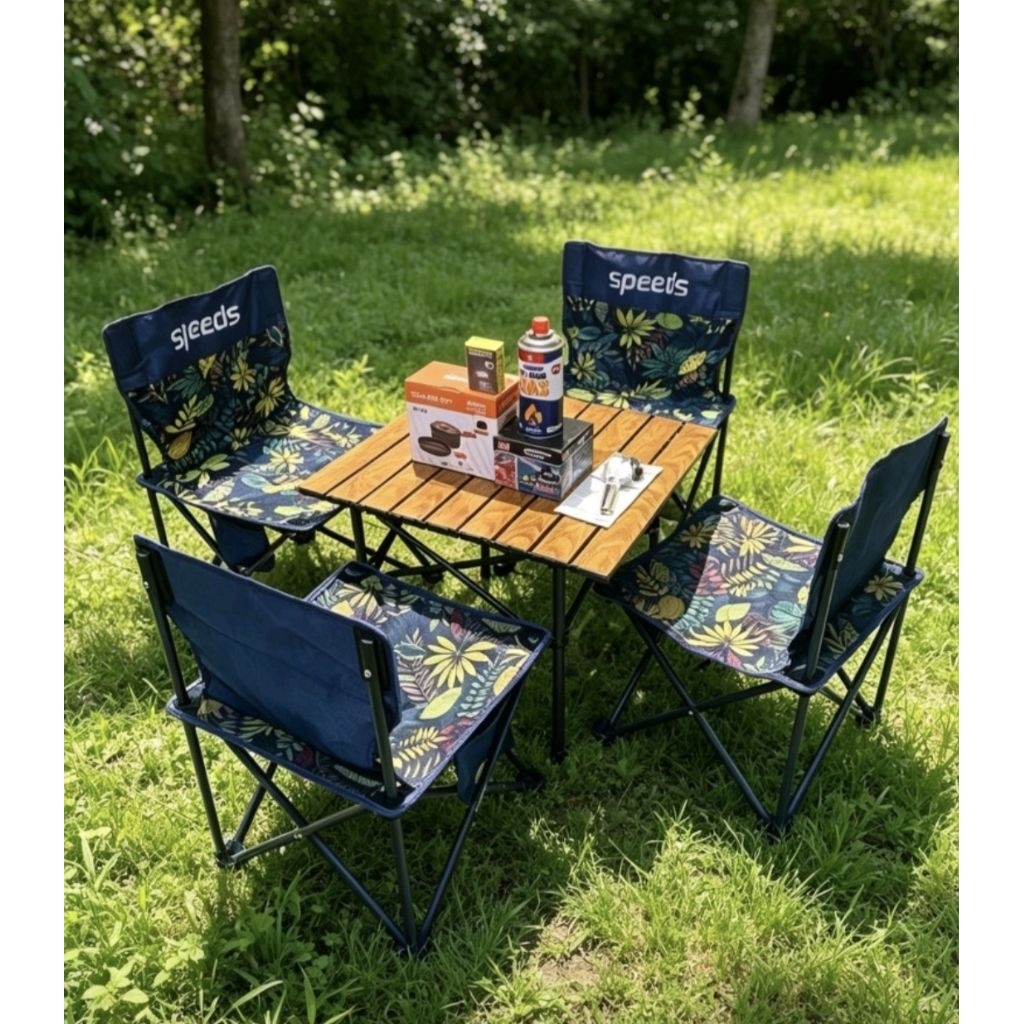 paket lengkap peralatan outdoor/camping/indoor kursi meja lipat dan peralatan masak