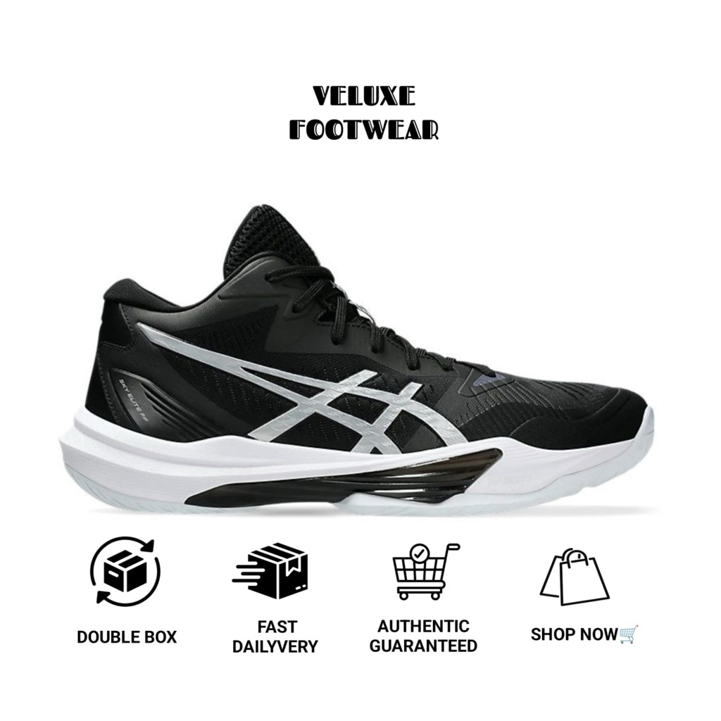 Asics Sky Elite FF MT 3 Black Pure Silver Volleyball Shoes