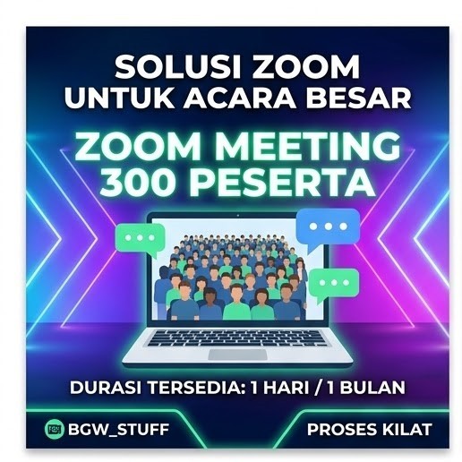 lisensi ZOOM Meeting unlimited 300 peserta, Full Garansi Seharian