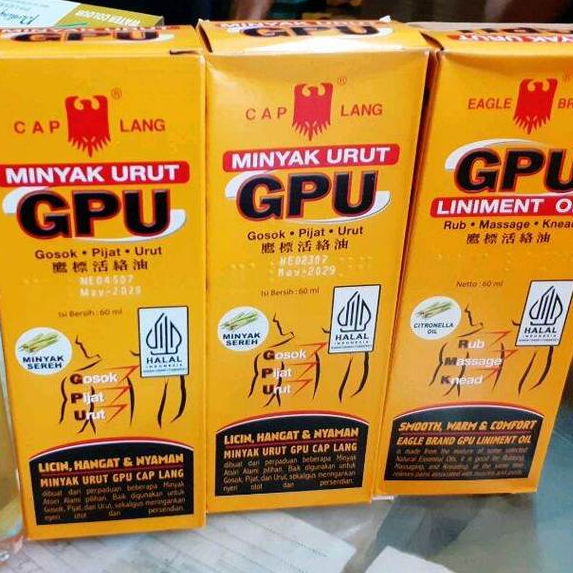 3 pcs MINYAK GPU 60 ml, minyak gosok pijat urut licin dan nyaman di gunakan serta hangat, grosir cod