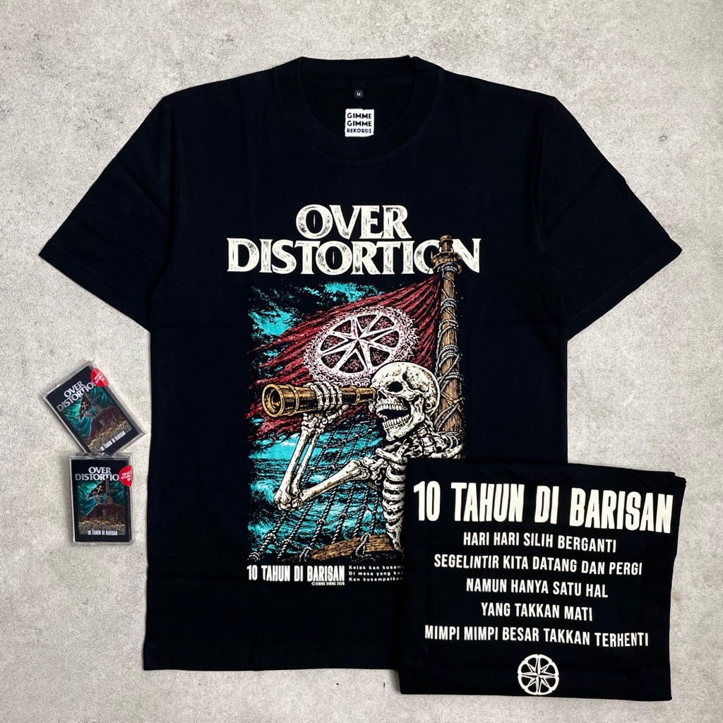 Over Distortion - 10 Tahun Di Barisan | Tshirt Black & Kaset