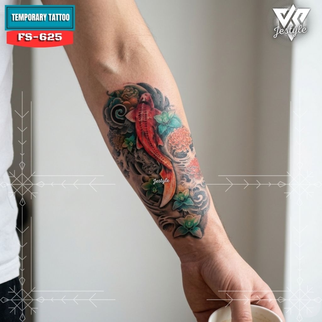[FS-625] Tato Temporer Temporary Tattoo ikan koi
