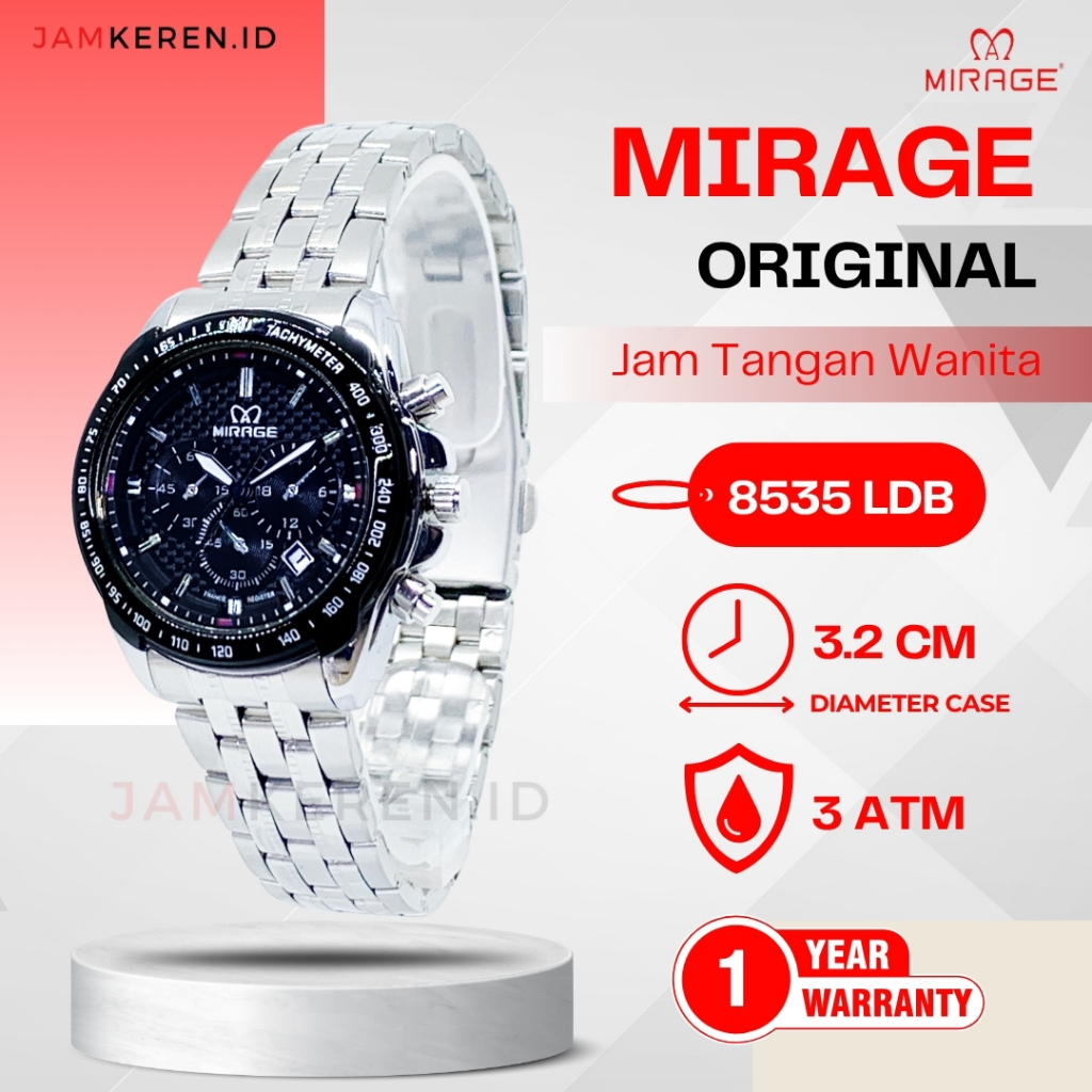Mirage - Jam Wanita Elegan Mewah - Jam Tangan Mirage Wanita 8535 LD Original 100% Garansi Resmi