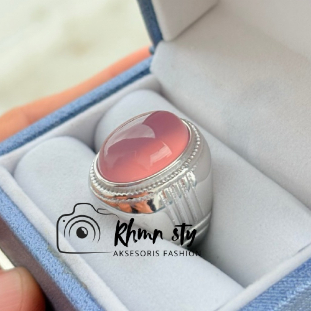 cincin Batu akik lavender ring silver
