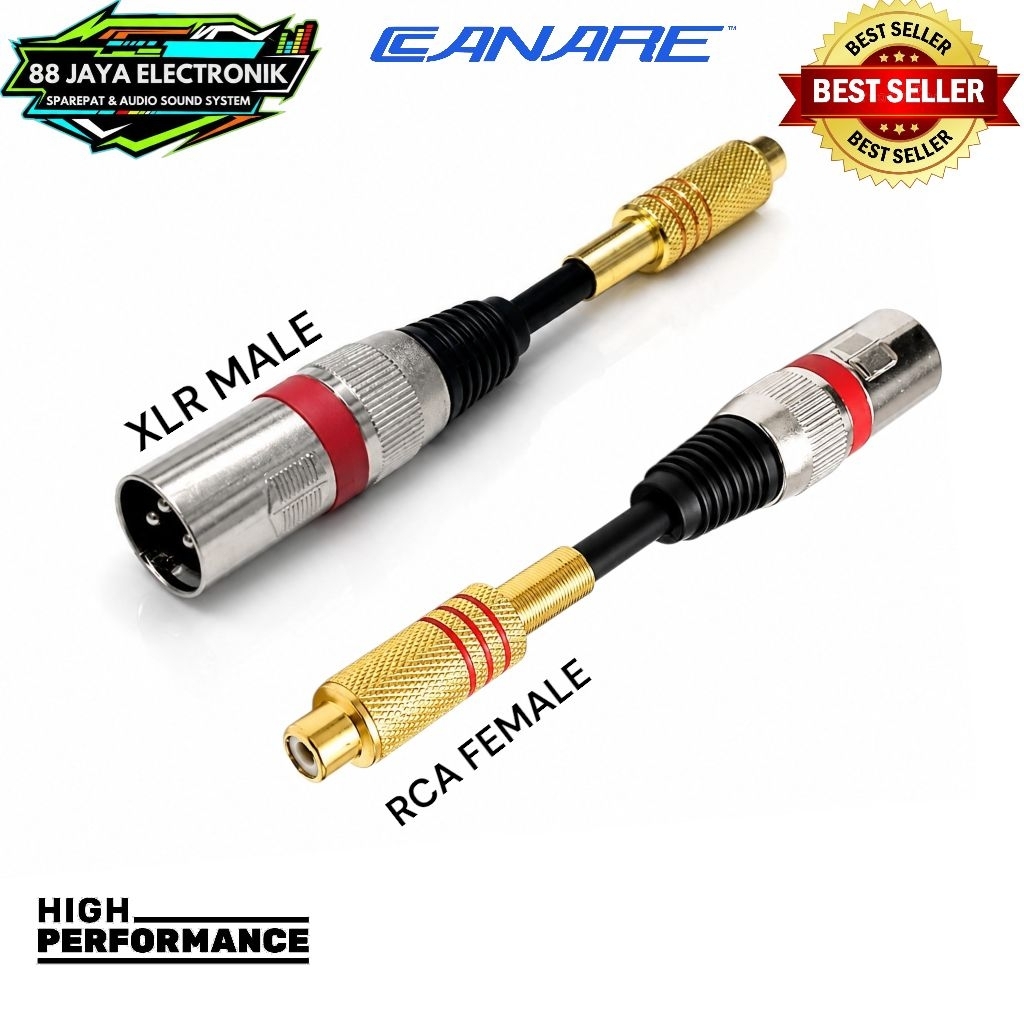Converter audio xlr male to rca male / jack rca female to xlr male