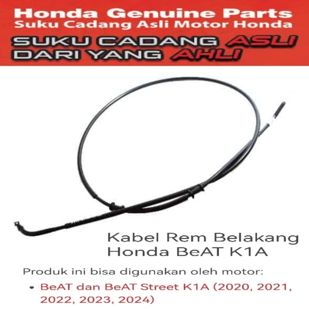 43450K1AN21 Kabel Rem Belakang Honda BeAT K1A